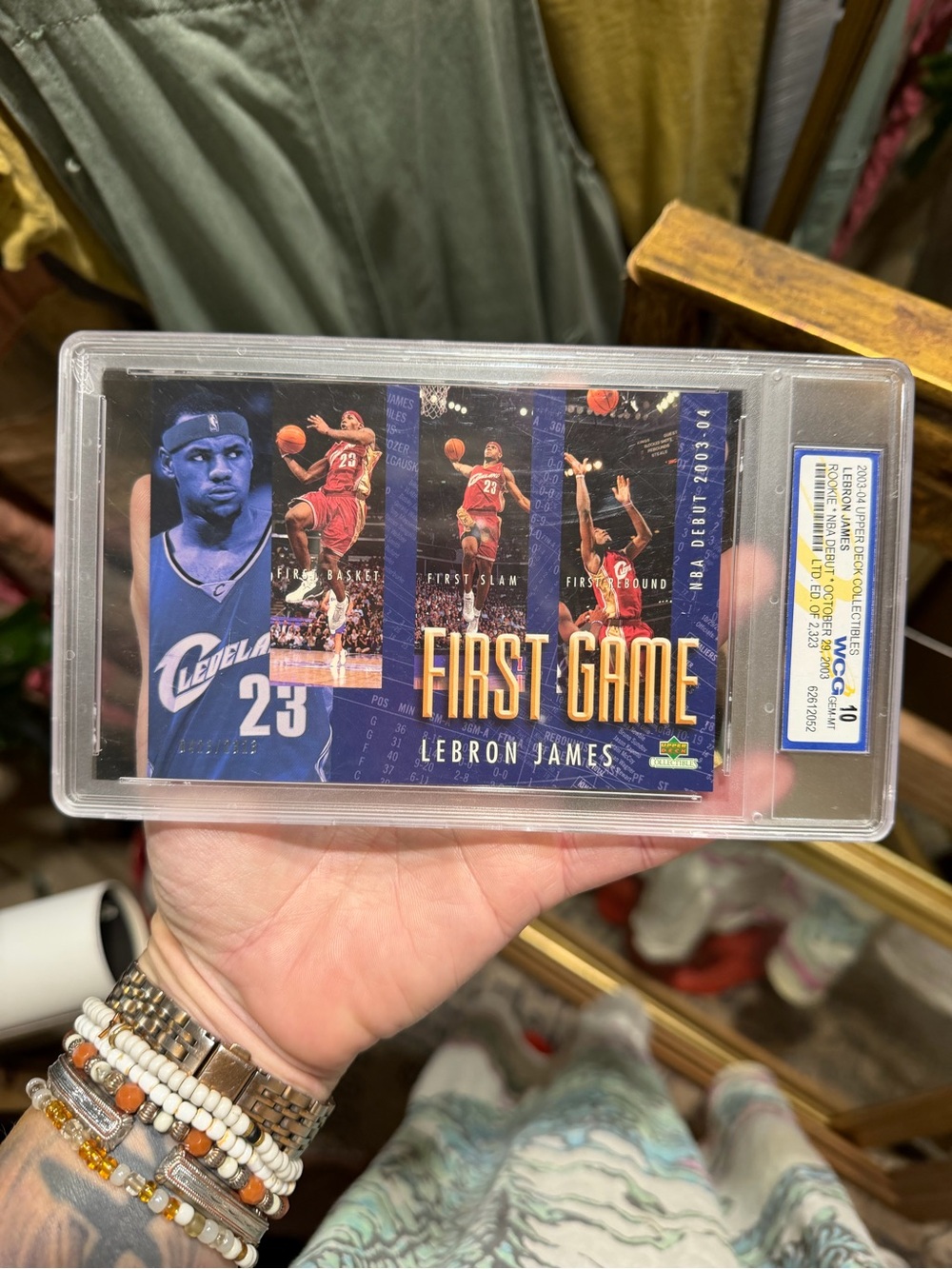 LeBron James 'First Game' Collectible Card - Blue